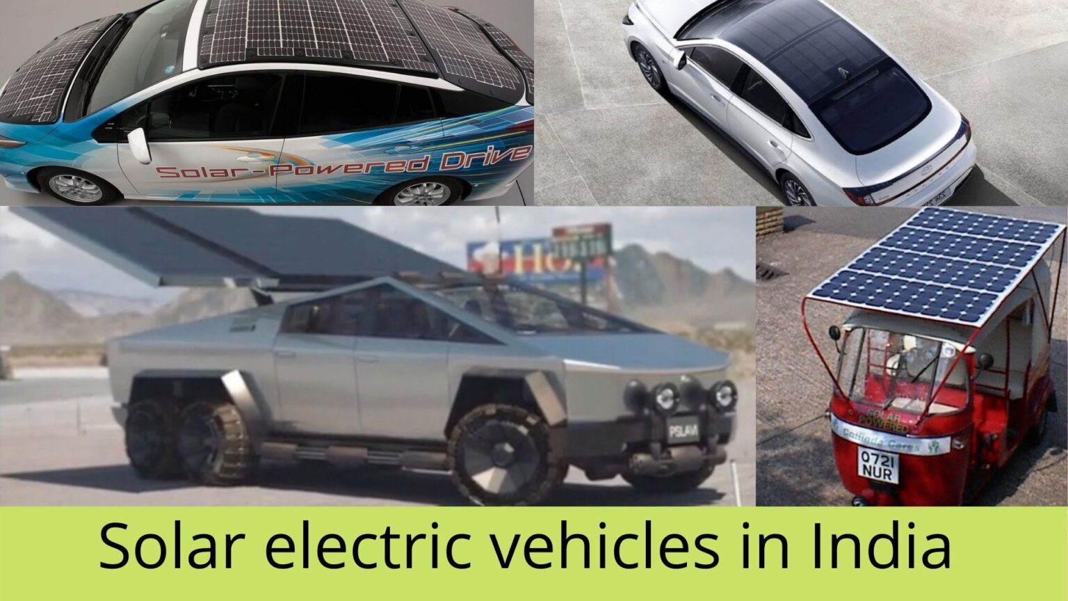 Solar electric vehicles in India 2021, full details »